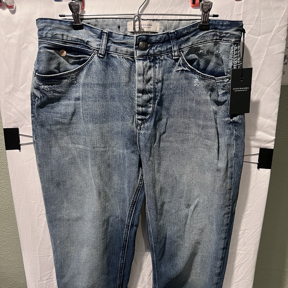 Scotch & Soda Button Fly L'Adorable Boyfriend Jeans Amsterdam Blauw 27/32 NWT